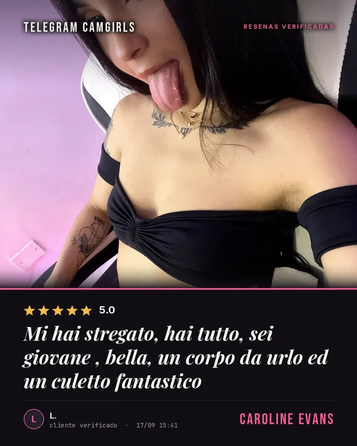 Caroline Evans🩷🎀 verified review: Mi hai stregato, hai tutto, sei giovane , bella, un corpo da urlo ed un culetto fantastico