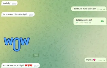 Telegram sexting review, real chat screenshot 4 with a verified girl